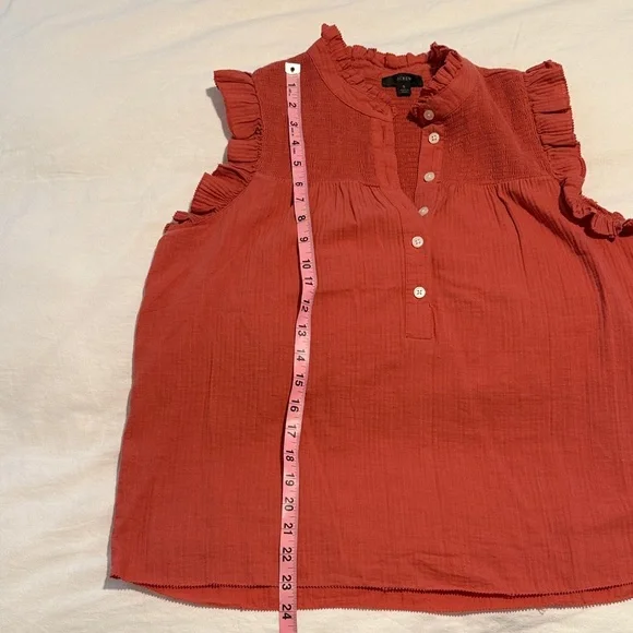 JCrew Ruffled Button-Down Top - Rust - Picture 7 of 7